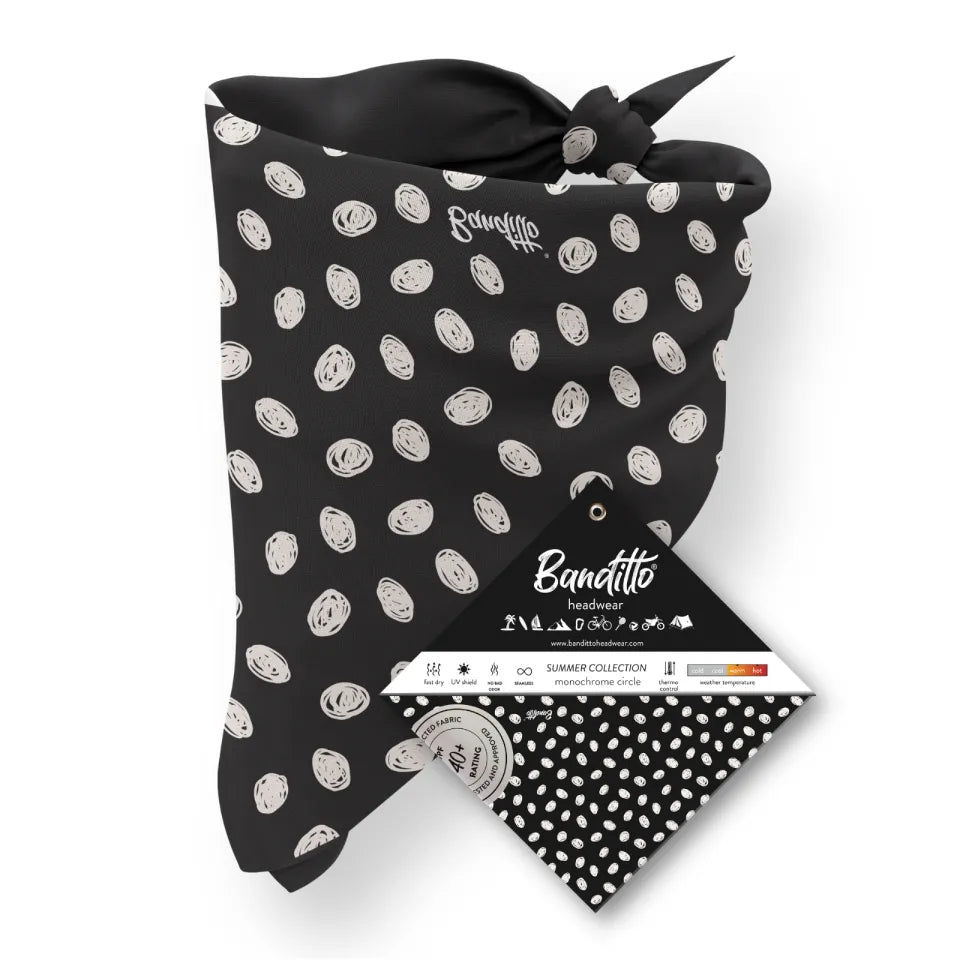 MONOCHROME CIRCLE BANDANA
